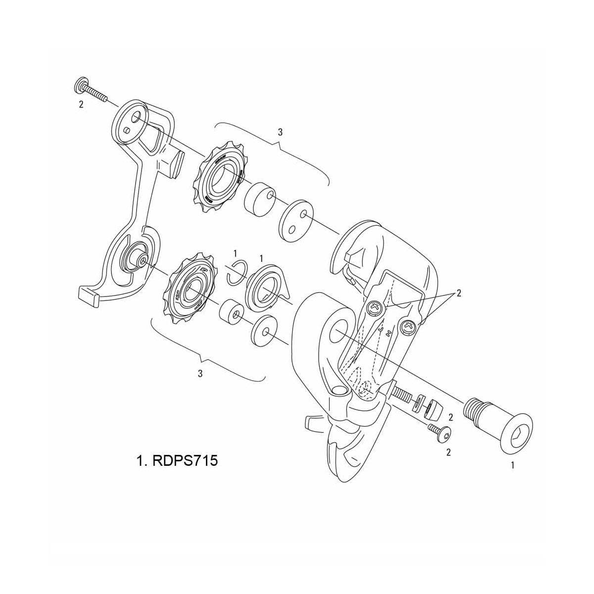 Sram Spare - Rear Derailleur B-Bolt Kit 04-05 X7/X9/Dual Drive27/9/7/5
