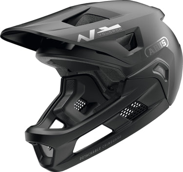 ABUS YouDrop FF Kids Full Face MTB Helmet in Muted Black (48-55cm)