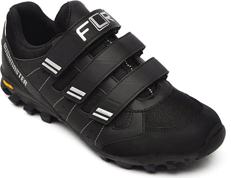 FLR Bushmaster MTB/Trail Shoe in Black/Silver - Velcro Fastening