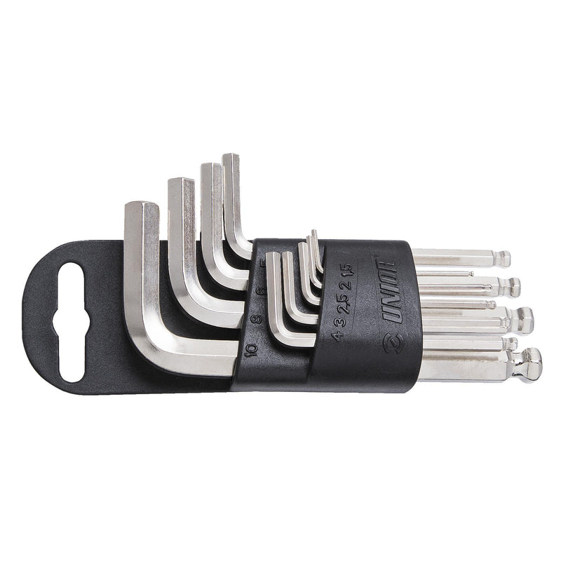 UNIOR SET OF BALL-END HEX WRENCHES ON PLASTIC CLIP