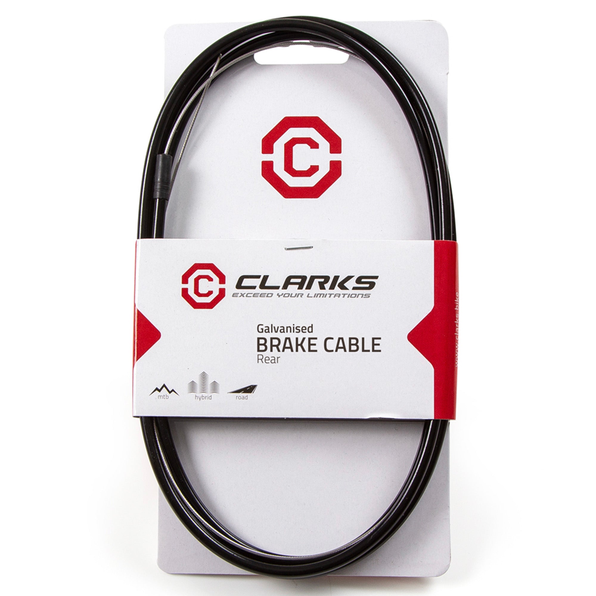 CLARKS UNIVERSAL GALVANISED REAR BRAKE CABLE W/2P BLACK OUTER CASING