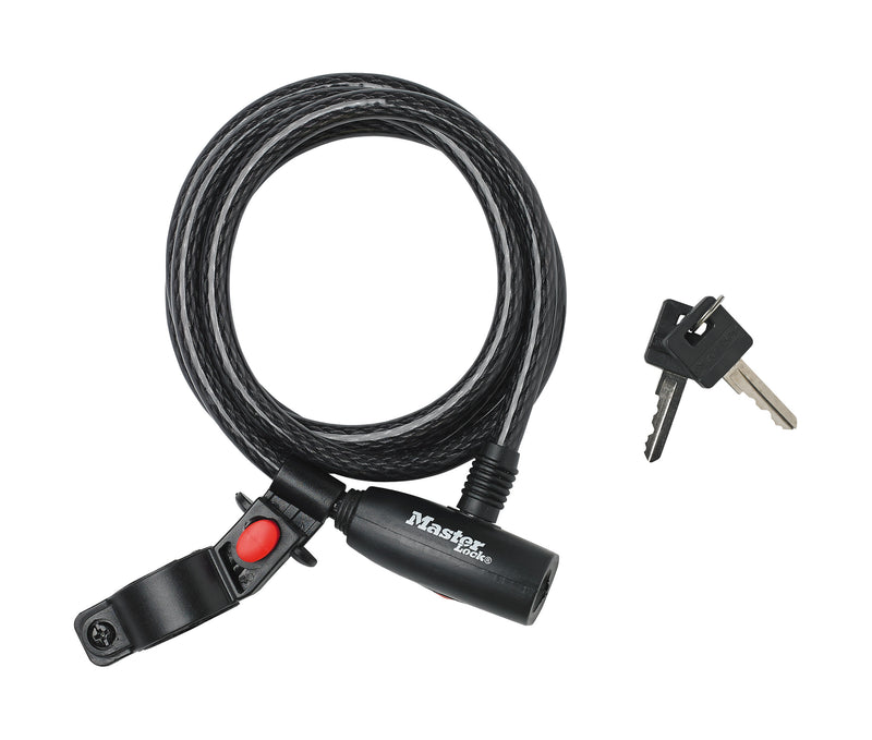 Master Lock Cable Key Lock 10mm x 1.8m [8232] Black