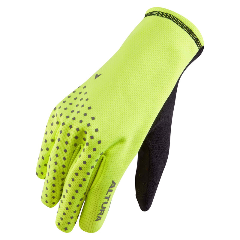 ALTURA NIGHTVISION UNISEX WINDPROOF FLEECE CYCLING GLOVES 2021: YELLOW XS