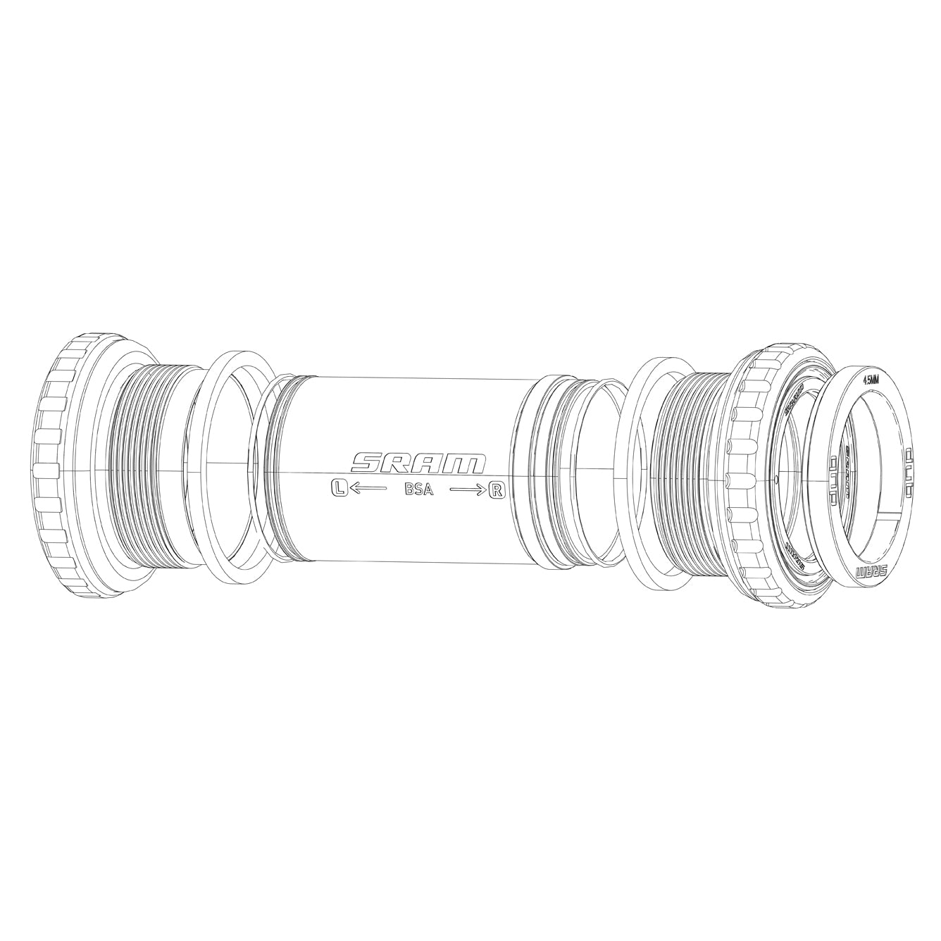 SRAM BOTTOM BRACKET SPACER KIT DUB MTB WIDE (QTY 4 - SIZES 1X5.0MM, 1X7.5MM AND 2X3.0MM)