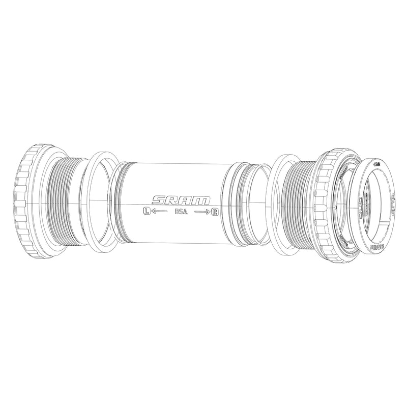 SRAM BOTTOM BRACKET SPACER KIT DUB MTB WIDE (QTY 4 - SIZES 1X5.0MM, 1X7.5MM AND 2X3.0MM)