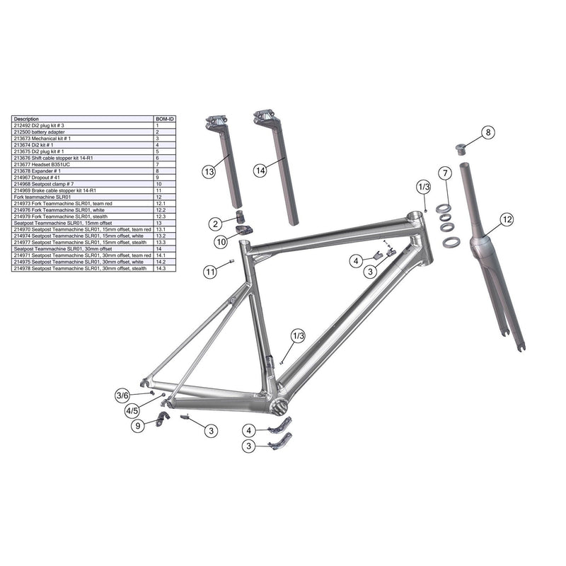 BMC SPARE - HEADSET B351UC - MATT CLEARCOAT (1 PIECE)