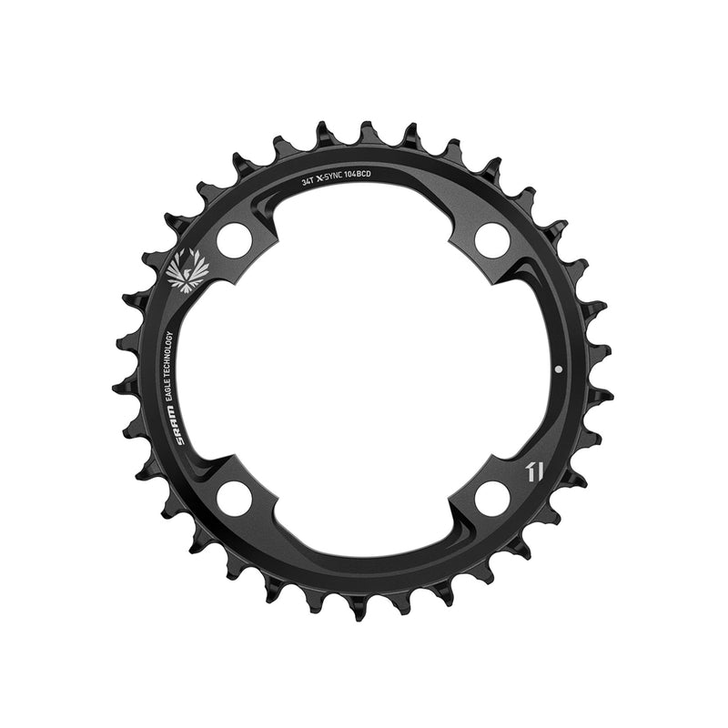 SRAM CHAIN RING X-SYNC 2 34T 104 BCD ALUM 12 SPEED BLACK