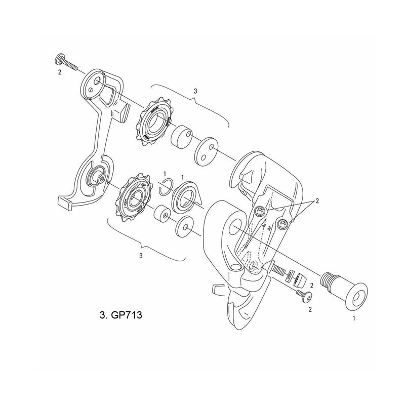 SRAM SPARE - REAR DERAILLEUR PULLEY KIT 2004 X9, 9.0SL / 2003 9.0