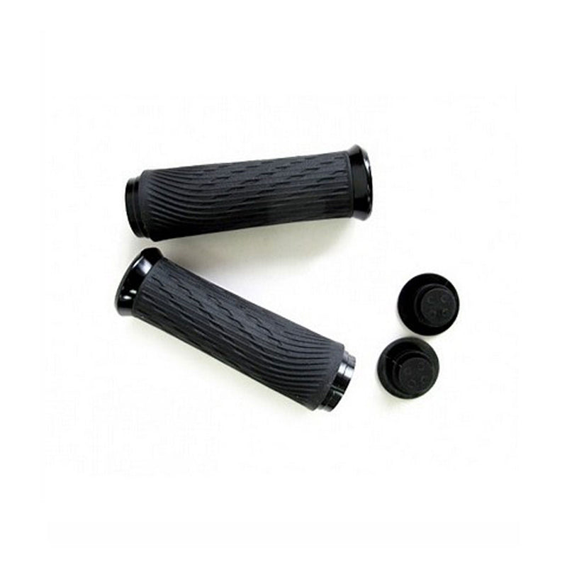 LOCKING GRIPS FOR GRIP SHIFT FULL LENGTH 122MM WITH BLACK CLAMPS AND END PLUG