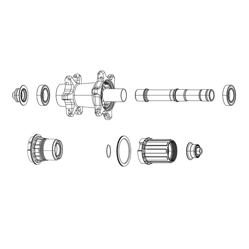 SRAM X0 HUB - CONVERSION CAPS - REAR - 10X135 QR FITS XD DRIVER BODY