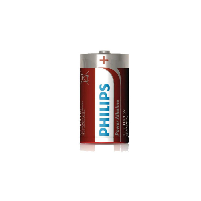 PHILIPS POWER ALKALINE BATTERY LR14 C CELL X2