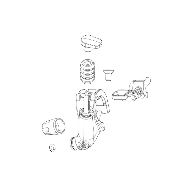 ROCKSHOX SPARE - REMOTE TWIST GRIP - 2 POSITION AND 3 POSITION (INCLUDES GRIP THROTTLE BODY, 1.5MM BEARINGS, O-RING, DETENT SPRING, BUSHING) - TWISTLOC ULTIMATE B1+ (2024+)