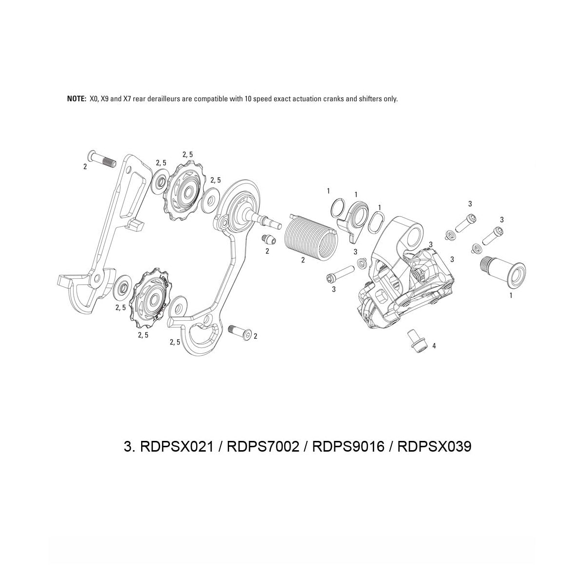 Sram Spare - Rear Derailleur B-Screw and Limit Screw Kit X9 Type 2 / 2011X9 10 Speed