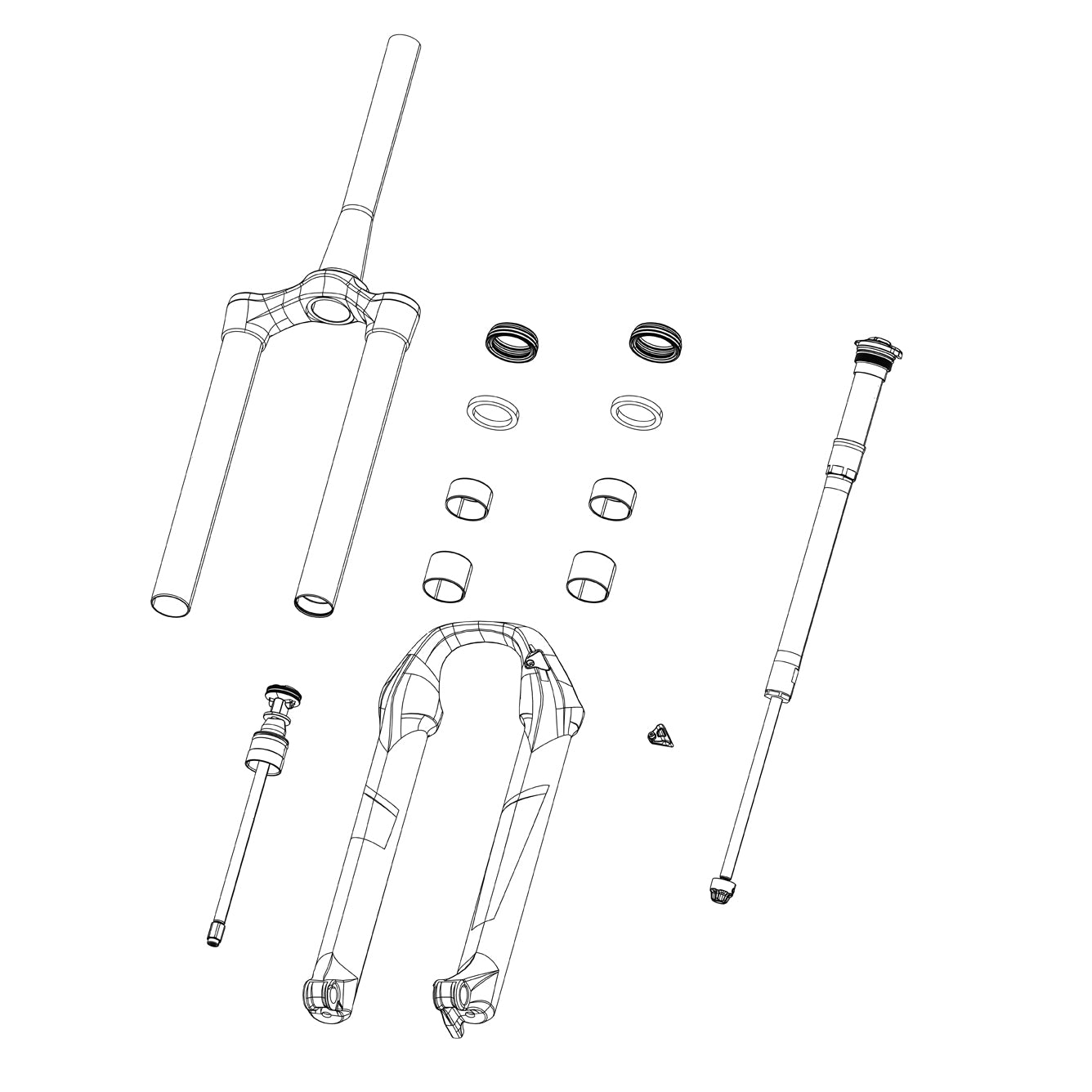 ROCKSHOX SPARE - ROCKSHOX FORK LOWER LEG - (DECALS INCLUDED) 27 15X110 BOOST� W/ LOWER LEG PLUGS - PIKE SELECT/SELECT PLUS, C1+ (2023+)