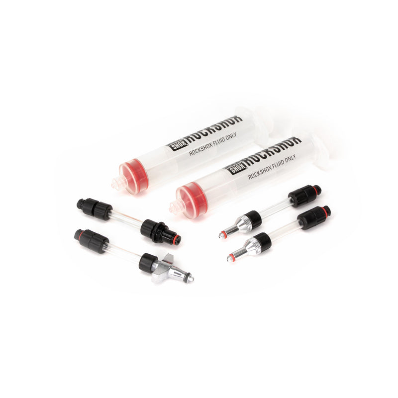 ROCKSHOX ROCKSHOX UNIVERSAL BLEED KIT (INCLUDES 2 SYRINGES, 2 STANDARD FITTINGS, CHARGER FITTING, AND REVERB BLEEDING EDGE FITTING)