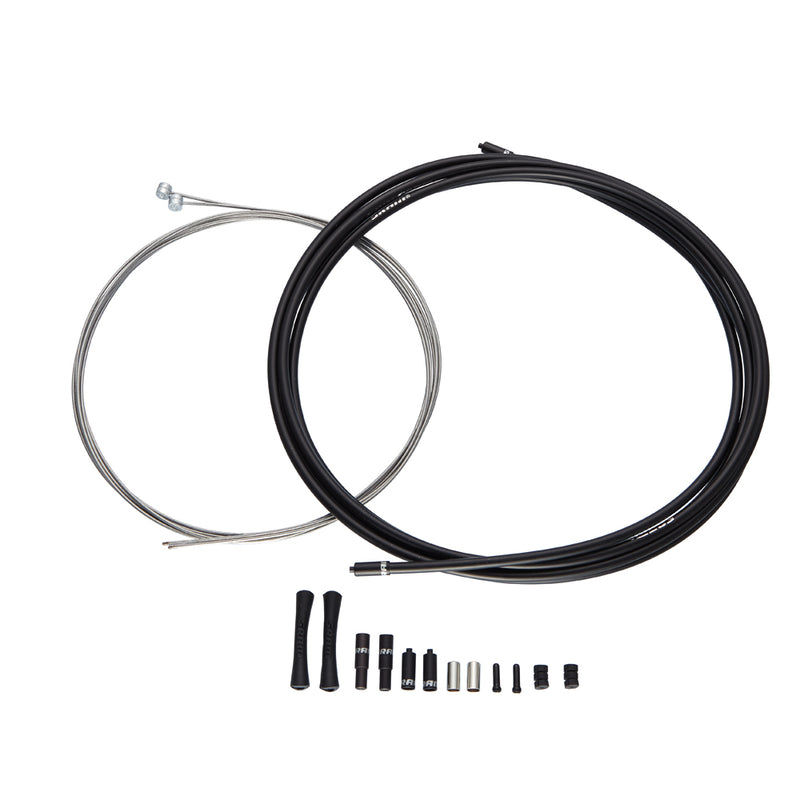 SRAM SLICKWIRE ROAD BRAKE CABLE KIT 5MM (1X 850MM, 1X 1750MM 1.5MM COATED CABLES, 5MM KEVLAR� REINFORCED COMPRESSION-FREE HOUSING, FERRULES, END CAPS, FRAME PROTECTORS)