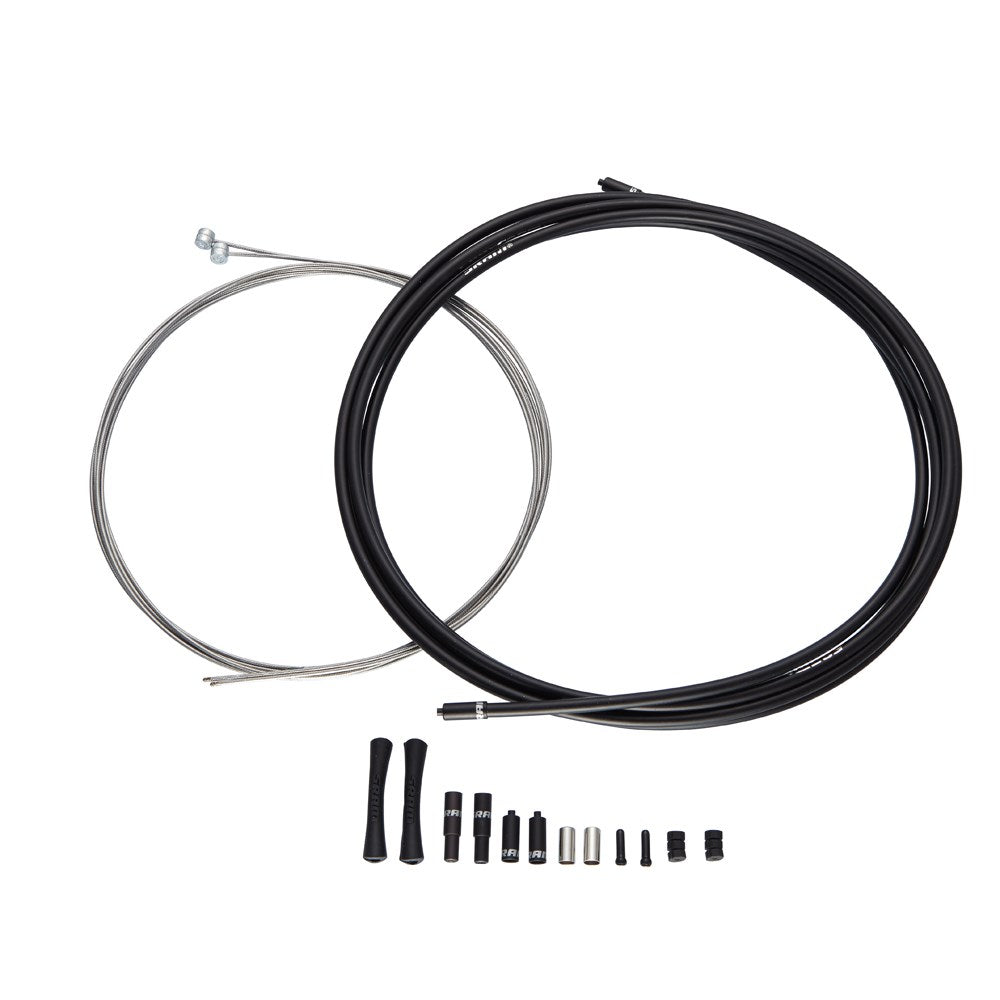 SRAM SLICKWIRE PRO MTB BRAKE CABLE KIT 5MM (1X1350MM, 1X2350MM 1.5MM POL SS CABLES, 5MM KEVLAR� REINFORCED LINEAR STRAND HOUSING, FERRULES, END CAPS, FRAME PROTECTORS)