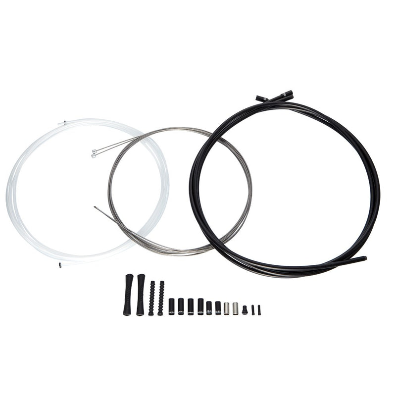 SRAM SLICKWIRE PRO ROAD/MTB SHIFT CABLE KIT 4MM (2X2300MM 1.1MM ELITE CABLE, 4MM REINFORCED LINEAR STRAND & 5MM SEAL SYSTEM HOUSING, FERRULES, END CAPS, FRAME PROTECTORS)