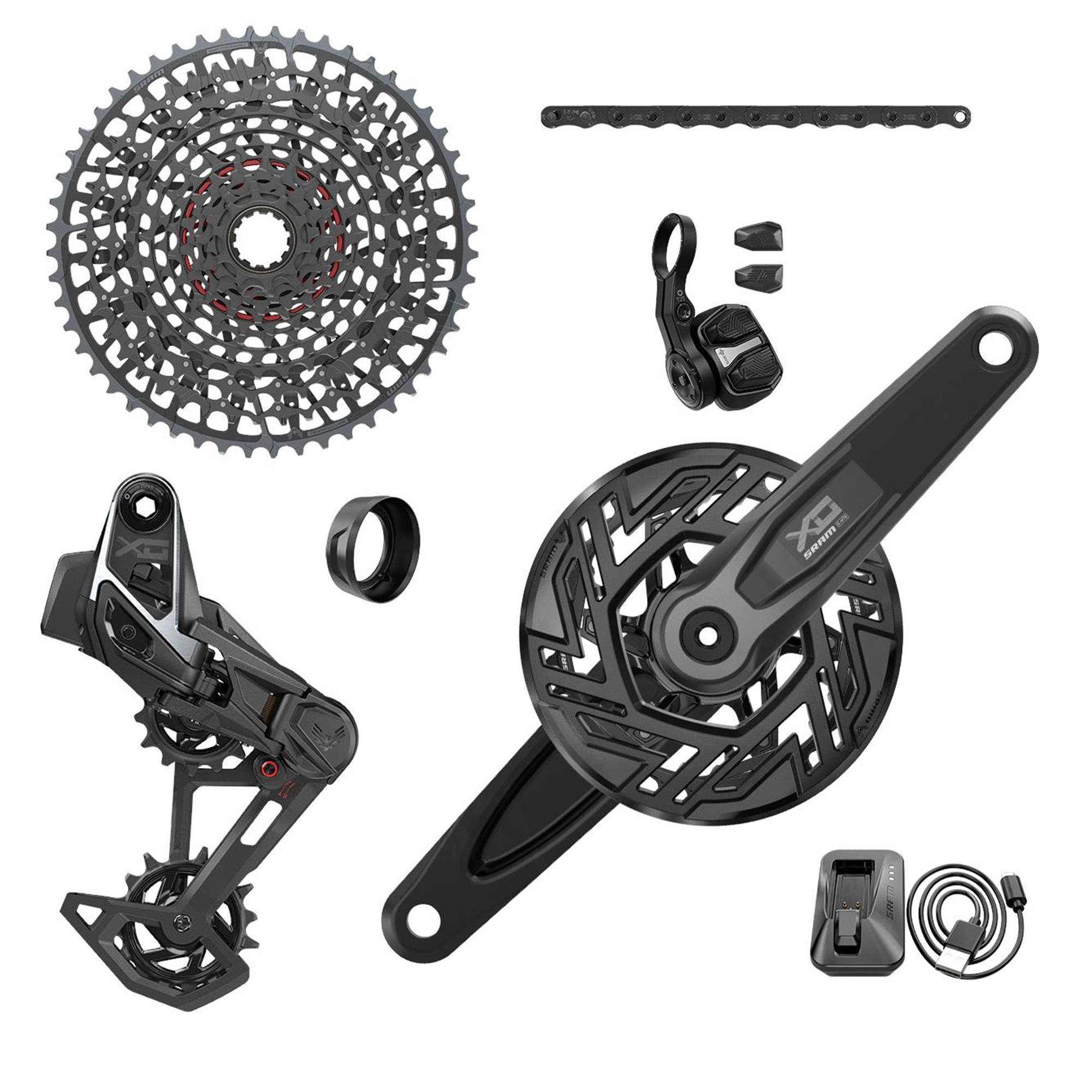 SRAM X0 T-TYPE EAGLE E-MTB BROSE TRANSMISSION AXS GROUPSET (RD W/BATTERY/CHARGER/CORD, EC POD ULT, FC X0 BROSE ISIS 160 W/CAP, CR T-TYPE 36T,CLIP-ON GUARD, CN 126L, CS XS-1295 10-52T)