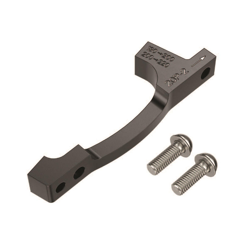 SRAM POST BRACKET - 20 P 2 (FOR USE WITH 200MM AND 220MM ROTORS ONLY)  (180 TO 200 OR 200 TO 220), INCLUDES STAINLESS BRACKET MOUNTING BOLTS