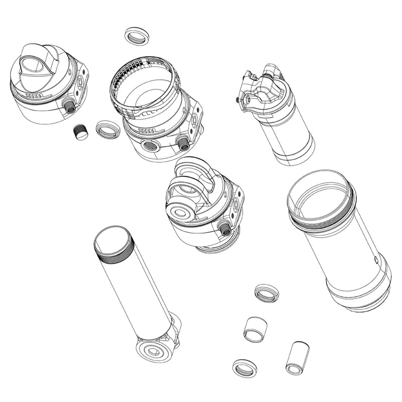 ROCKSHOX SPARE - REAR SHOCK DAMPER BODY - THRUSHAFT (INCLUDES DAMPER BODY, BUSHING & SEALS) - SUPER DELUXE THRUSHAFT C1 (2021)