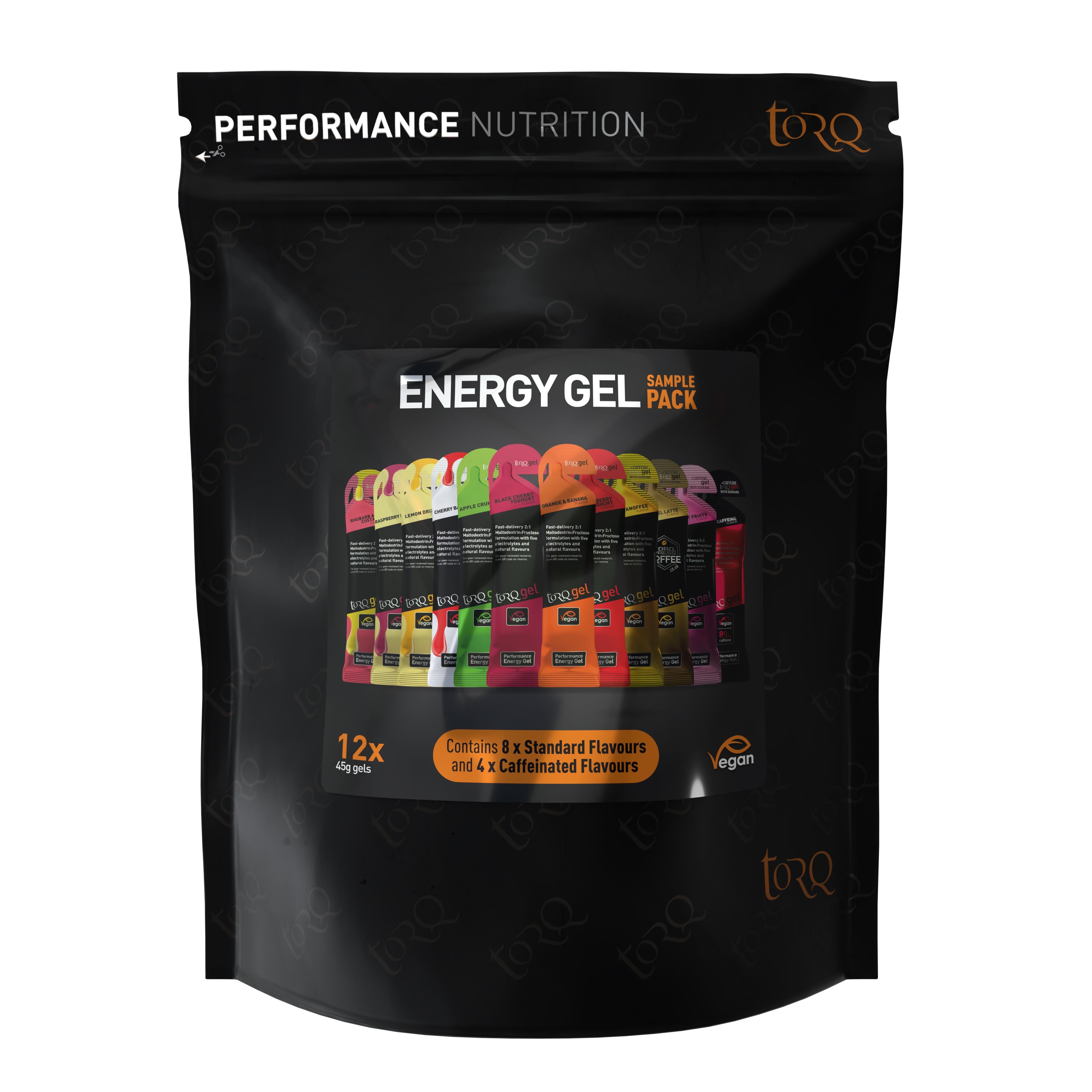 TORQ GEL TASTER PACK - 12 FLAVOURS [8 REGULAR/4 NATURAL CAFFEINE]