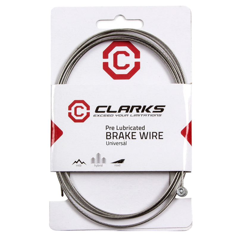 CLARKS MTB PRE-LUBE INNER BRAKE WIRE PEAR NIPPLE L2100MM FITS ALL MAJOR SYSTEMS