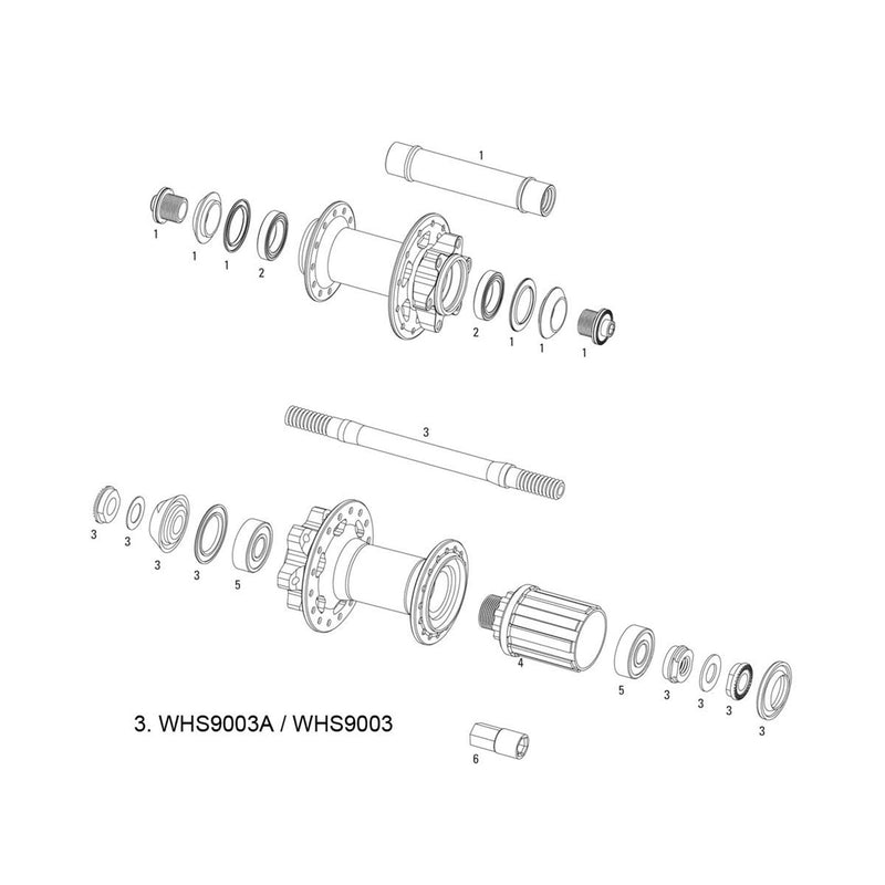 SRAM SPARE - WHEEL SPARE PARTS KIT AXLE ASSEMBLY X-9 V2 REAR