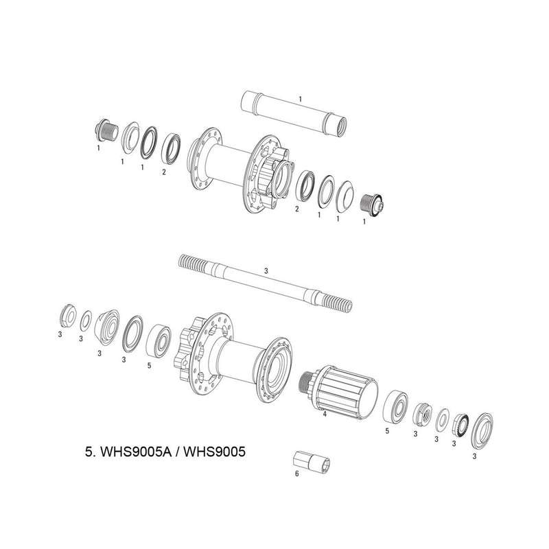 SRAM SPARE - WHEEL SPARE PARTS KIT HUB BEARINGS X-9 V2 REAR 1-6803/61803, 1-6000