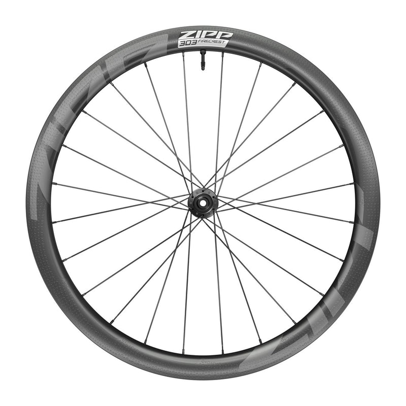 ZIPP 303 FIRECREST CARBON TUBELESS DISC BRAKE CENTER LOCKING 700C FRONT 24SPOKES 12X100MM STANDARD GRAPHIC A1