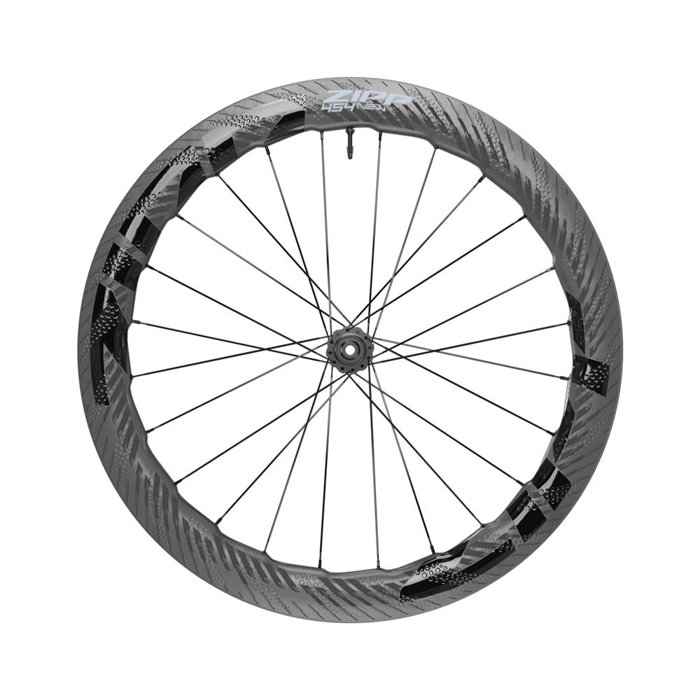 ZIPP WHEEL - 454 NSW CARBON TUBELESS DISC BRAKE CENTER LOCKING 700C FRONT 24SPOKES 12X100MM STANDARD GRAPHIC B1