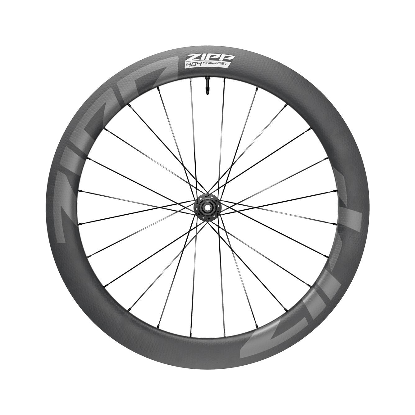 ZIPP WHEEL - 404 FIRECREST CARBON TUBELESS DISC BRAKE CENTER LOCKING 700C FRONT 24SPOKES 12X100MM STANDARD GRAPHIC B1