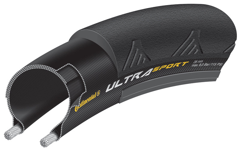 Continental Ultra Sport Tyre in Black (Folding)