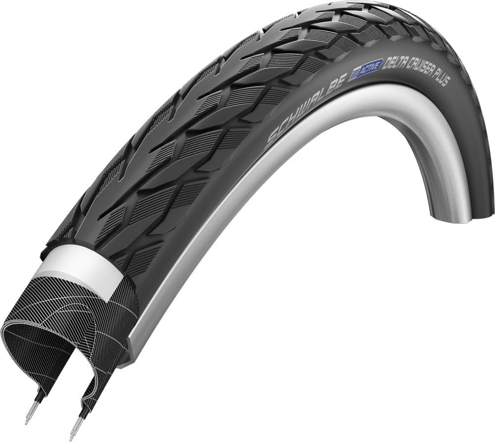 Schwalbe Delta Cruiser Plus Active Line PunctureGuard Tyre Black/Ref (Wired)