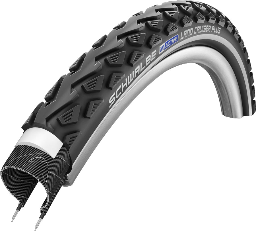 Schwalbe Land Cruiser PLUS Active Line PunctureGuard Tyre in Black/Reflex (Wired)