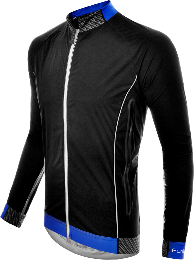 Funkier Hydro J-657 Ultra Light Rain Showerproof Jacket in Black/Blue