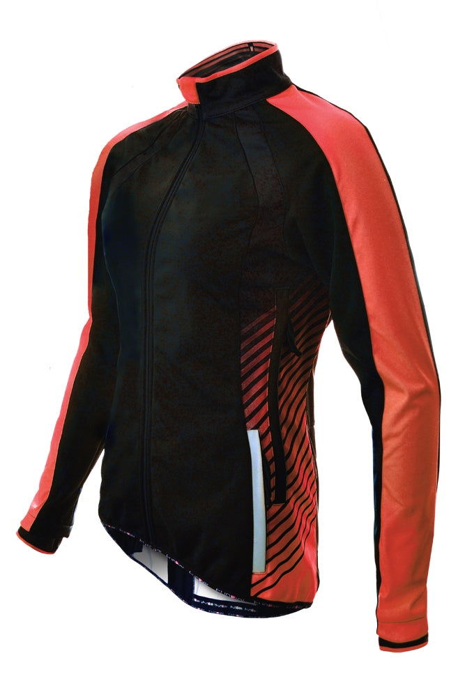 Funkier Tacona WJ-1324 Ladies Softshell Windstopper Jacket in Black/Red