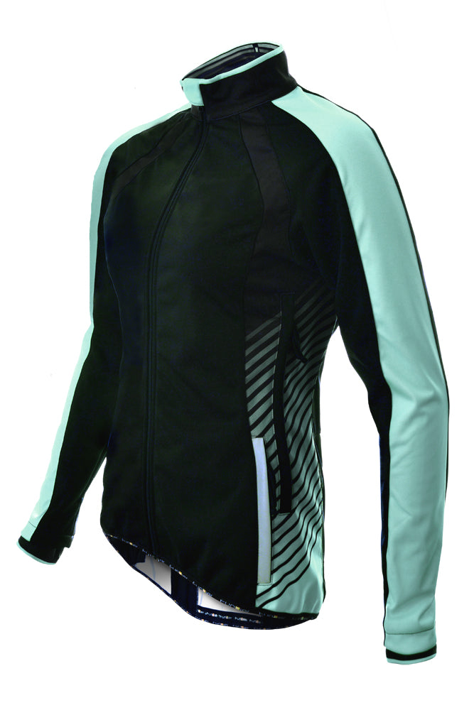 Funkier Tacona WJ-1324 Ladies Softshell Windstopper Jacket in Black/Mint X-Small