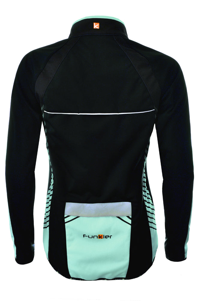 Funkier Tacona WJ-1324 Ladies Softshell Windstopper Jacket in Black/Mint X-Small