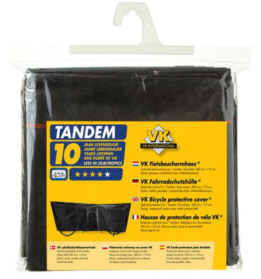 VK "Tandem" Waterproof Tandem Bicycle Cover Incl. 5m Cord in Black