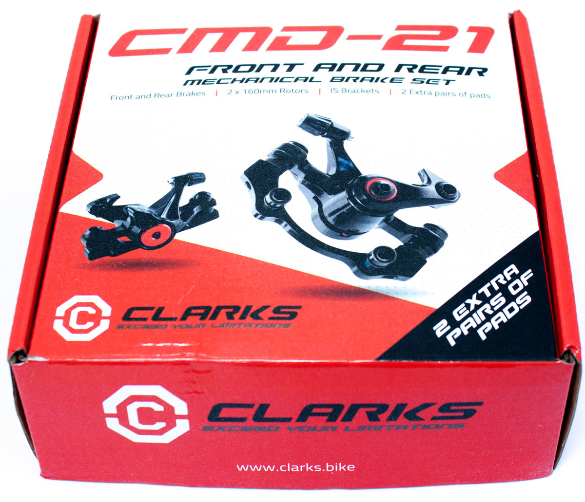 Clarks CMD-21 MTB / Hybrid Mechanical Disc Brakeset Front & Rear 160mm / 160mm