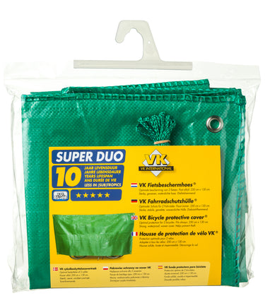 VK "Super Duo" Waterproof Lightweight Contoured Two Bicycle Cover Incl. 5m Cord in Green