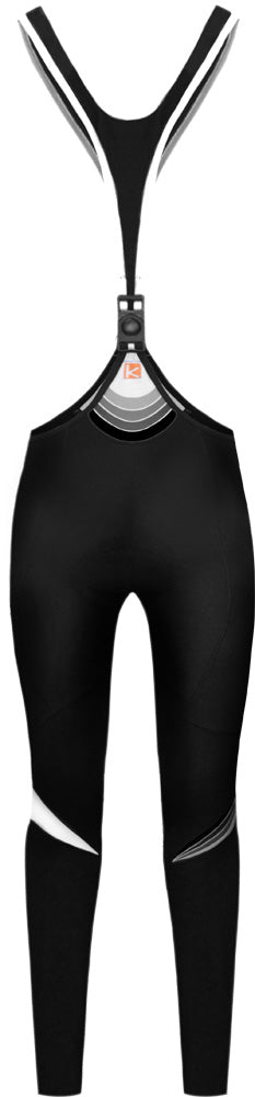 Funkier Thermesse S-981W-C12 Ladies Winter Single Strap Bib Tights in Black