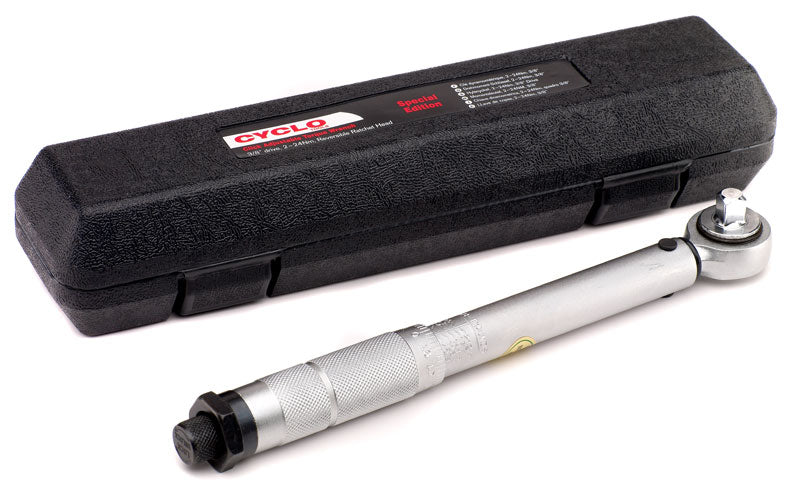 Cyclo 1/4" Drive Torque Wrench (2-24nm) With Tools