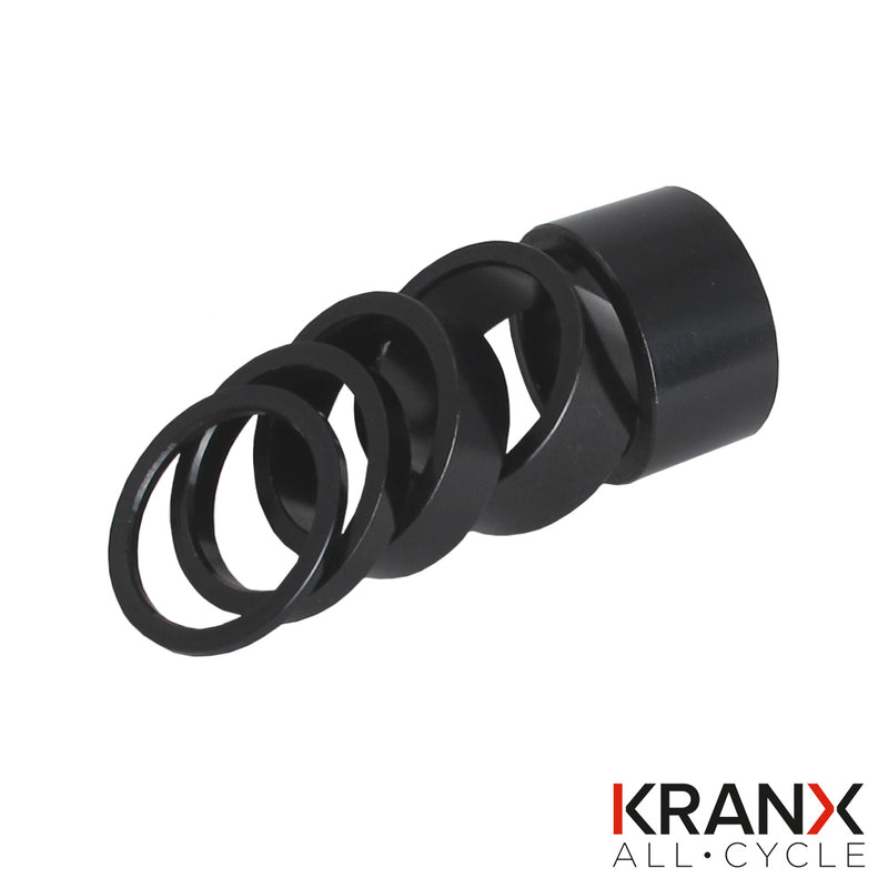 KranX Alloy 1 1/8" Headset Spacers in Black (Pack of 10)