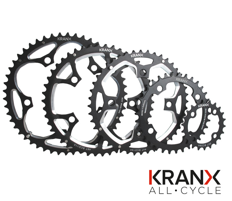 KranX 104BCD Alloy Chainring in Black