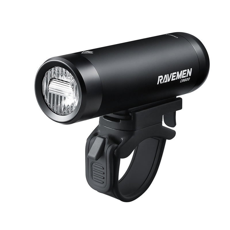 Ravemen CR600 USB Rechargeable T-Shape Anti-Glare Front Light with Remote in Matt/Gloss Black (600 Lumens)