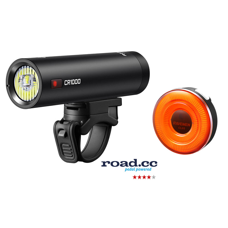 Ravemen CR1000 (1000 Lumens) / CL05 (30 Lumens) USB Rechargeable Twinset