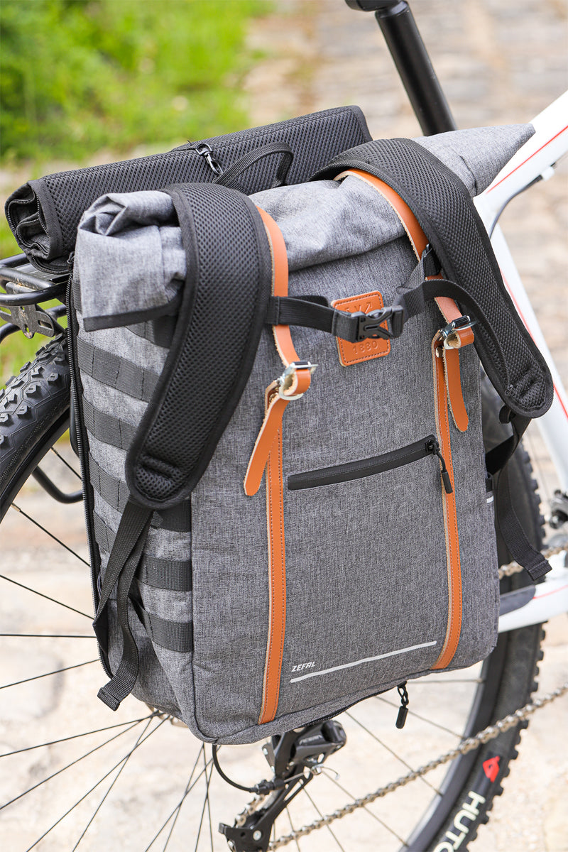 Zefal Urban Bike Pannier / Backpack in Grey (27L)