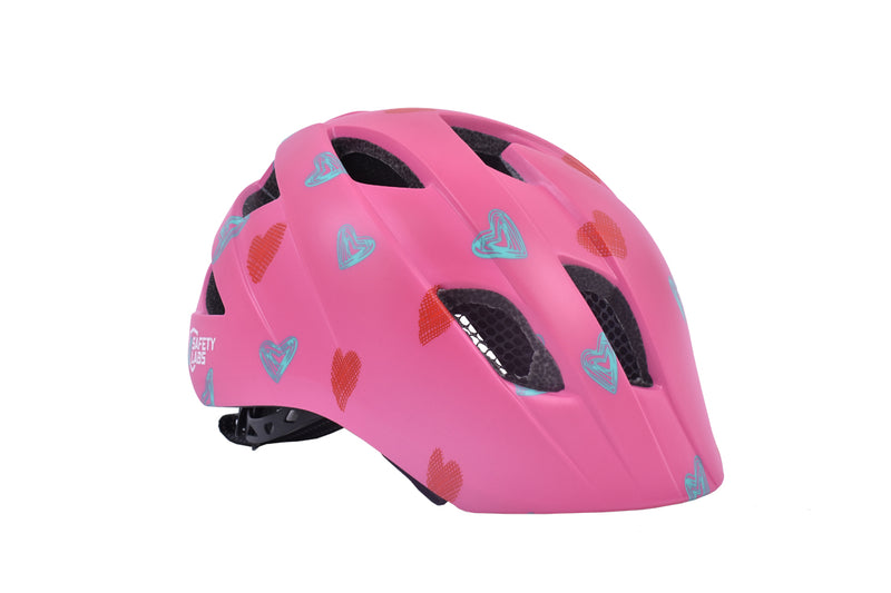 Safety Labs Fiona Light Hearts Inmold Kids Helmet in Pink (48-53cm)